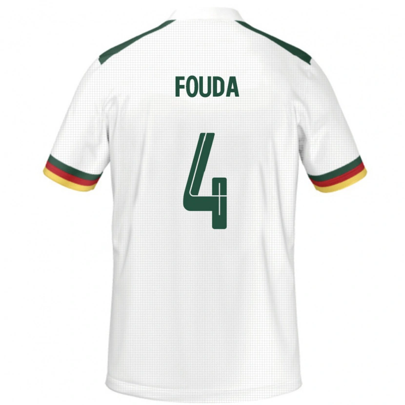 Danxen Kobiety Kamerun Junior Fouda #4 Biały Wyjazdowa Koszulka 24-26 Koszulki Klubowe