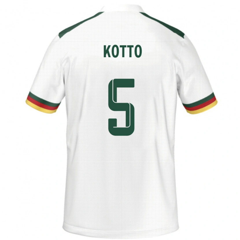 Danxen Kobiety Kamerun Samuel Kotto #5 Biały Wyjazdowa Koszulka 24-26 Koszulki Klubowe
