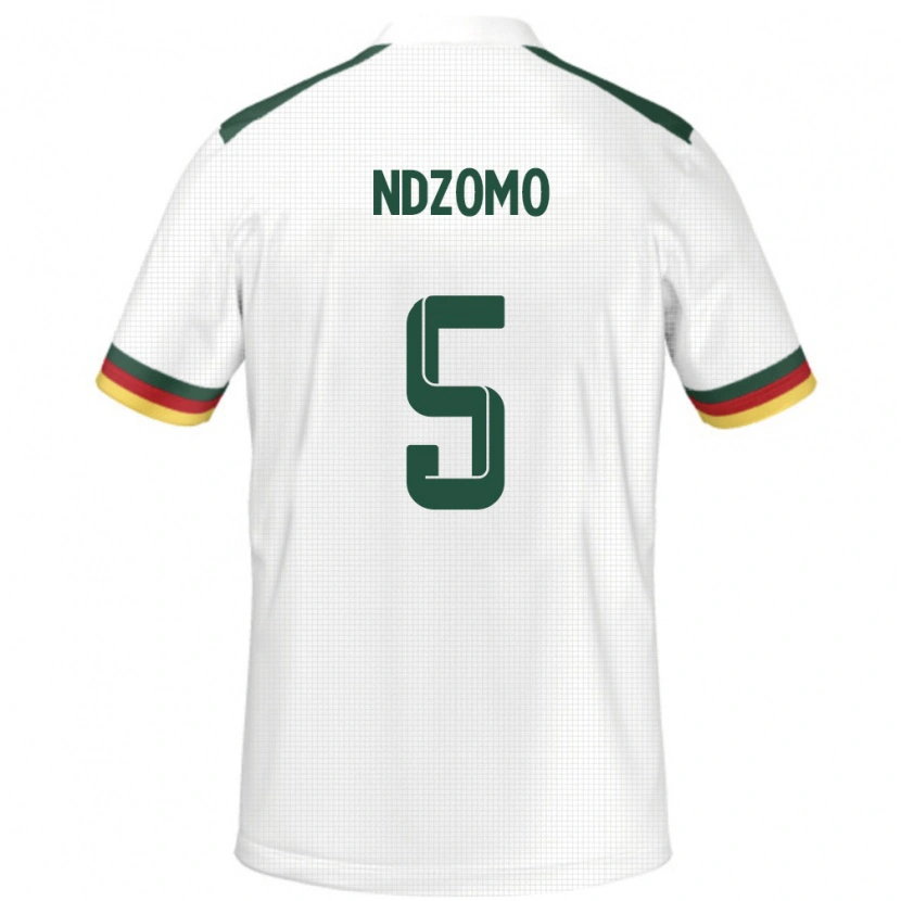 Danxen Kobiety Kamerun Barnabe Ndzomo #5 Biały Wyjazdowa Koszulka 24-26 Koszulki Klubowe