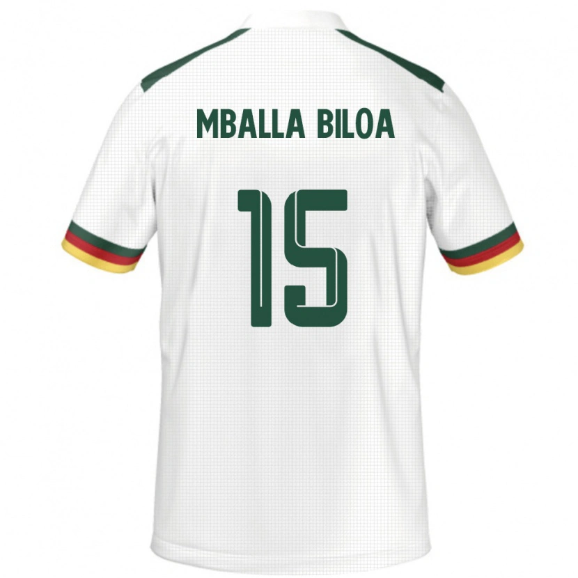 Danxen Kobiety Kamerun Jules Victor Mballa Biloa #15 Biały Wyjazdowa Koszulka 24-26 Koszulki Klubowe