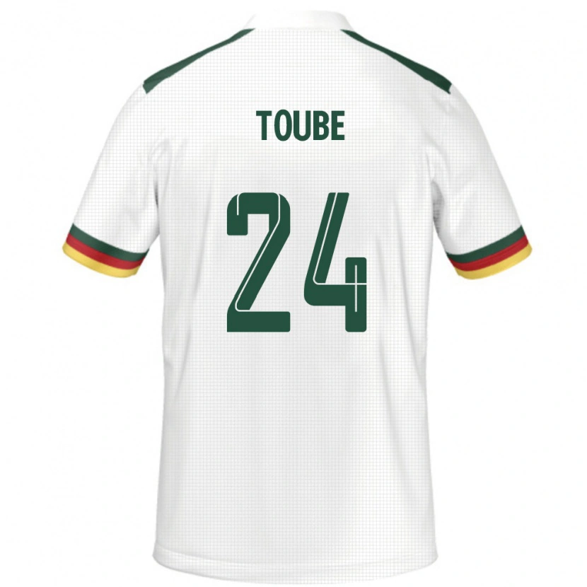 Danxen Kobiety Kamerun Godefroy Toube #24 Biały Wyjazdowa Koszulka 24-26 Koszulki Klubowe