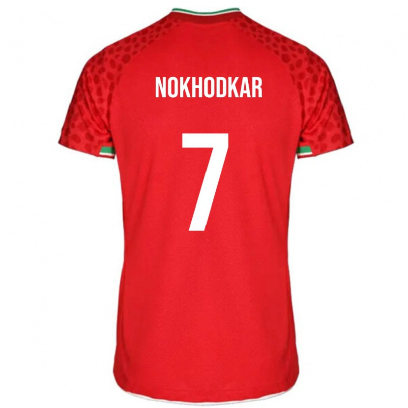 Danxen Kobiety Iran Hossein Nokhodkar #7 Czerwony Wyjazdowa Koszulka 24-26 Koszulki Klubowe