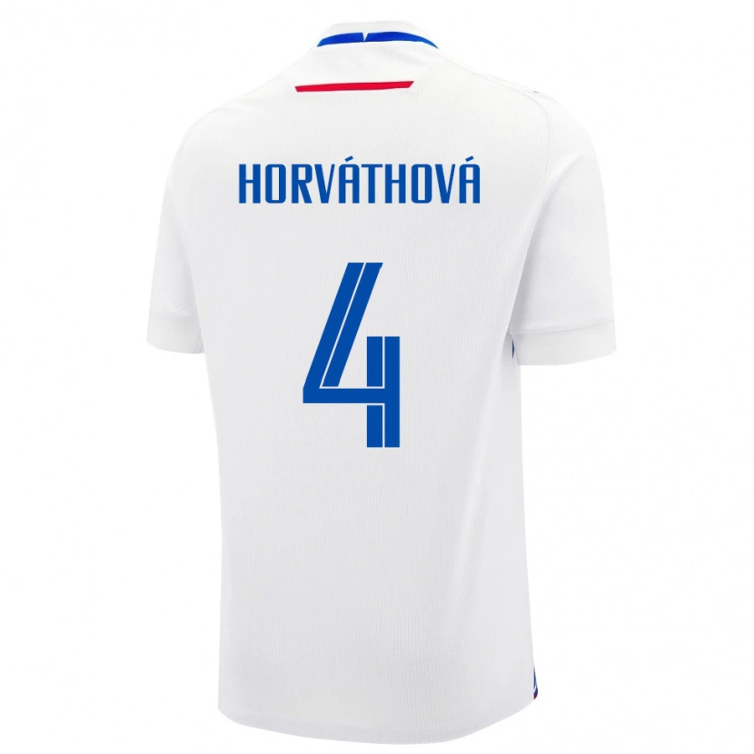 Danxen Kobiety Słowacja Andrea Horváthová #4 Biały Wyjazdowa Koszulka 24-26 Koszulki Klubowe