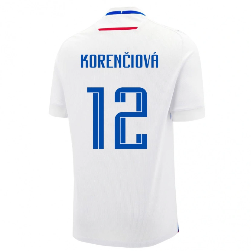 Danxen Kobiety Słowacja Mária Korenčiová #12 Biały Wyjazdowa Koszulka 24-26 Koszulki Klubowe