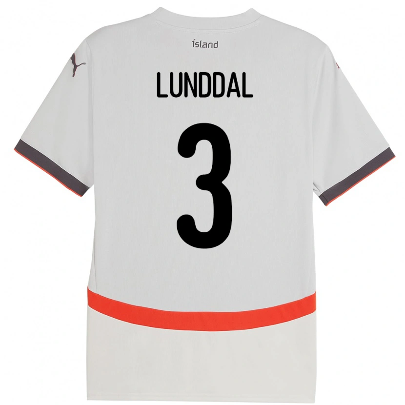 Danxen Kobiety Islandia Valgeir Lunddal #3 Biały Wyjazdowa Koszulka 24-26 Koszulki Klubowe