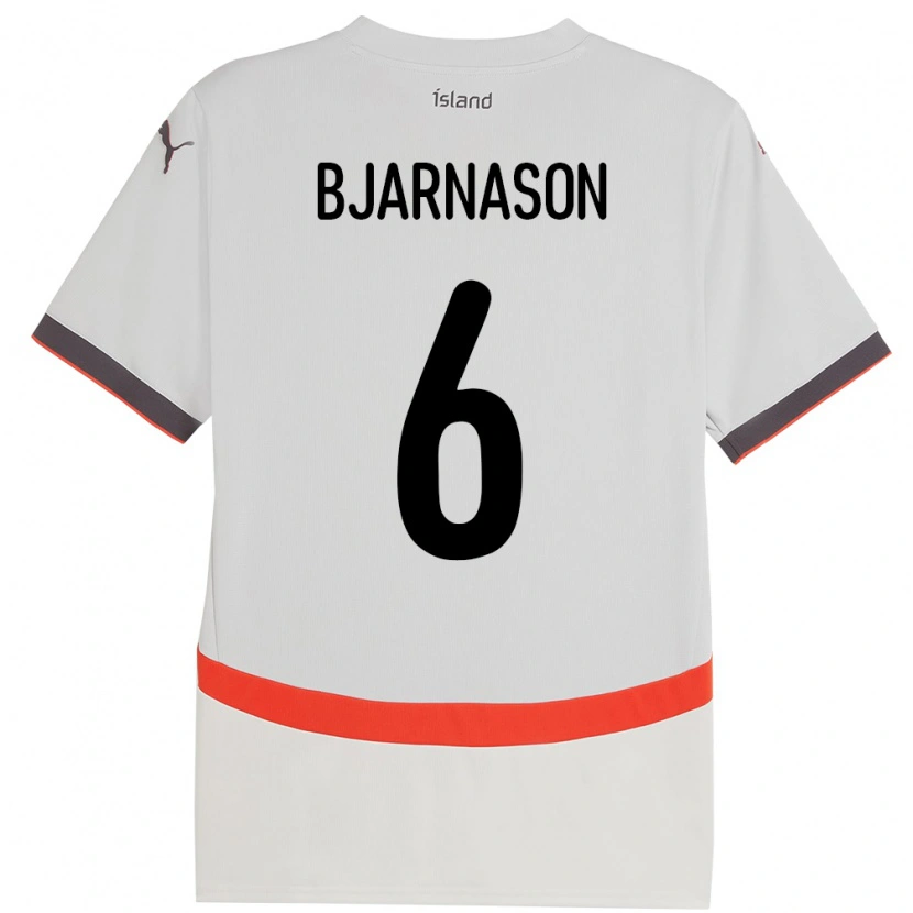 Danxen Kobiety Islandia Jóhannes Kristinn Bjarnason #6 Biały Wyjazdowa Koszulka 24-26 Koszulki Klubowe