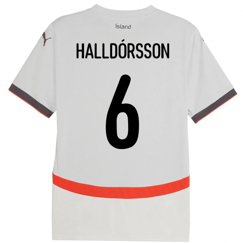 Danxen Kobiety Islandia Einar Freyr Halldórsson #6 Biały Wyjazdowa Koszulka 24-26 Koszulki Klubowe