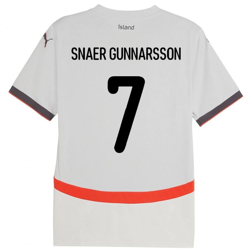 Danxen Kobiety Islandia Gabríel Snaer Gunnarsson #7 Biały Wyjazdowa Koszulka 24-26 Koszulki Klubowe