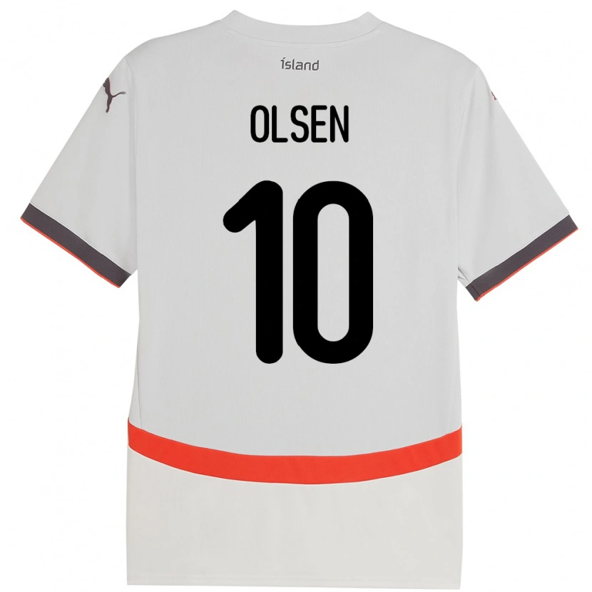Danxen Kobiety Islandia Gunnar Olsen #10 Biały Wyjazdowa Koszulka 24-26 Koszulki Klubowe