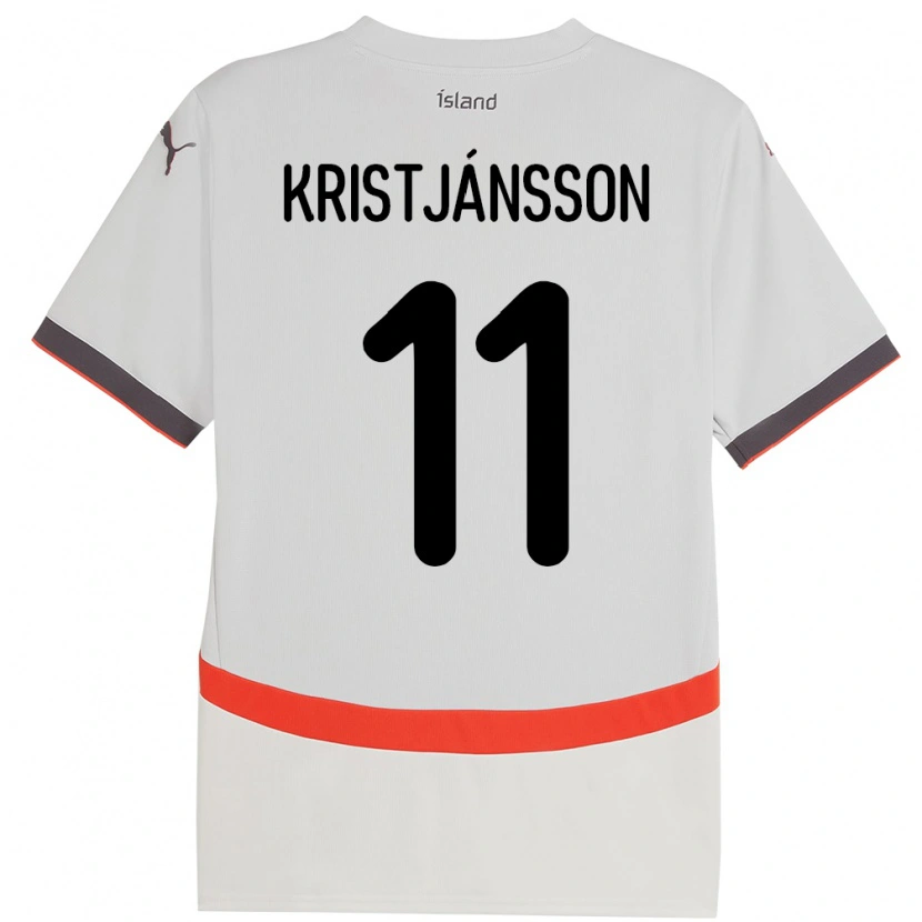 Danxen Kobiety Islandia Tómas Óli Kristjánsson #11 Biały Wyjazdowa Koszulka 24-26 Koszulki Klubowe