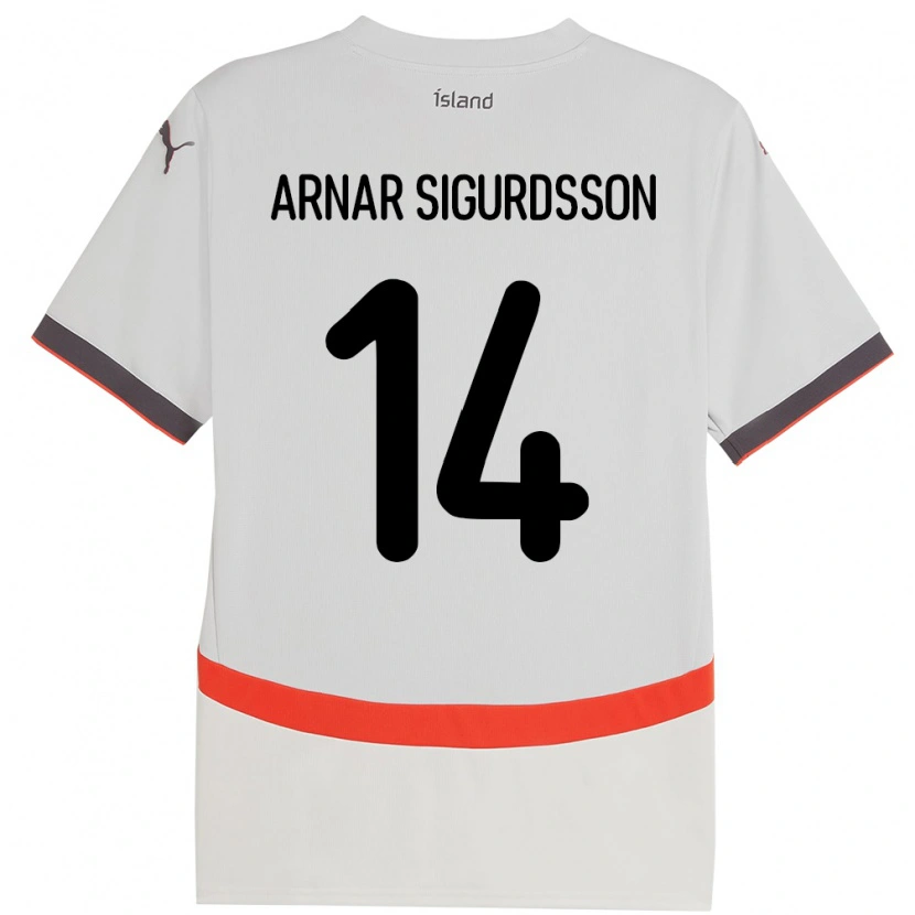 Danxen Kobiety Islandia Jón Arnar Sigurdsson #14 Biały Wyjazdowa Koszulka 24-26 Koszulki Klubowe