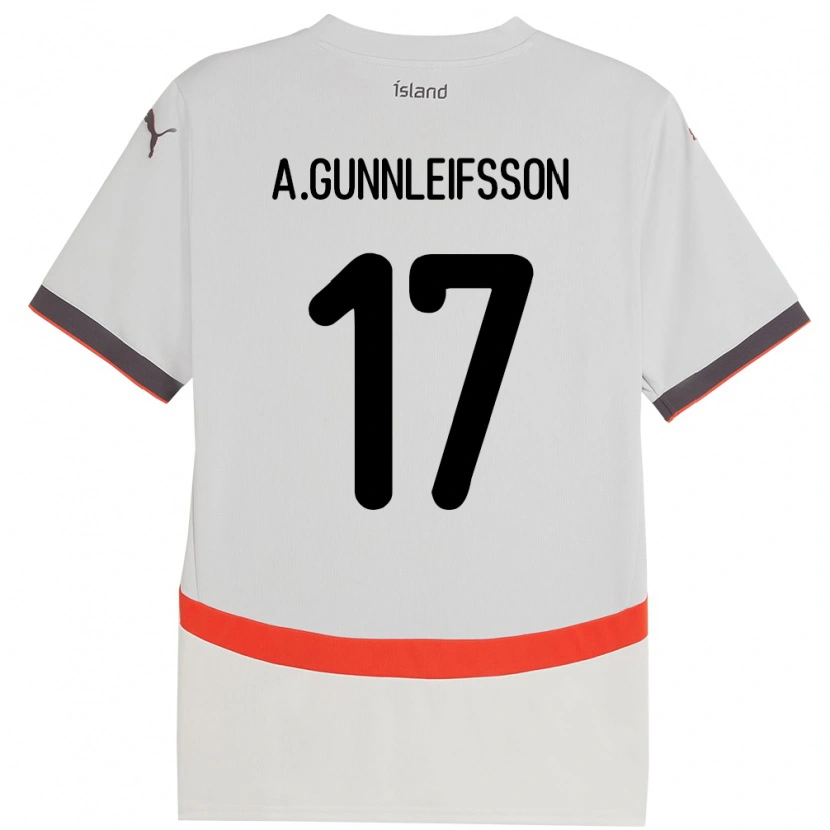Danxen Kobiety Islandia Arnar Bjarki Gunnleifsson #17 Biały Wyjazdowa Koszulka 24-26 Koszulki Klubowe