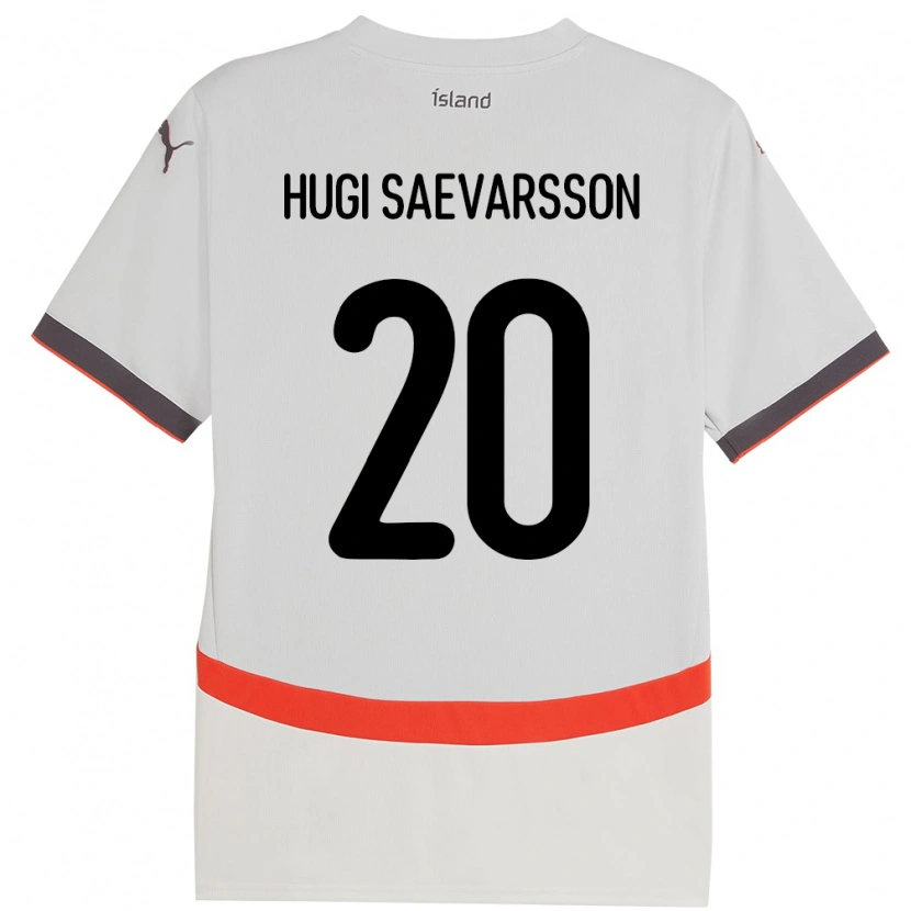 Danxen Kobiety Islandia Róbert Hugi Saevarsson #20 Biały Wyjazdowa Koszulka 24-26 Koszulki Klubowe