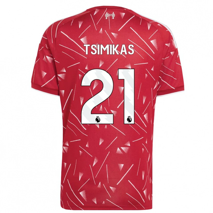 Danxen Kobiety Konstantinos Tsimikas #21 Biały Czerwony Domowa Koszulka 2026/27 Koszulki Klubowe
