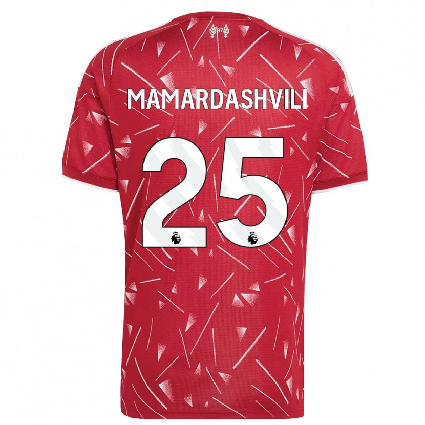Danxen Kobiety Giorgi Mamardashvili #25 Biały Czerwony Domowa Koszulka 2026/27 Koszulki Klubowe