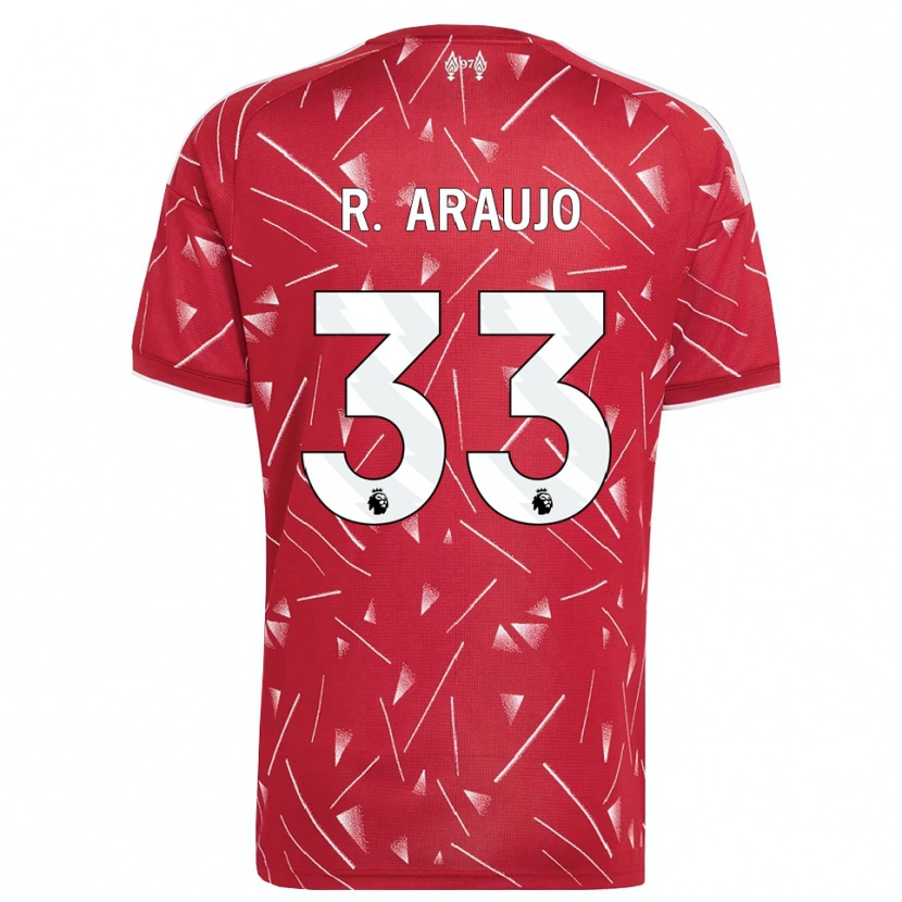 Danxen Kobiety Ronald Araujo #33 Biały Czerwony Domowa Koszulka 2026/27 Koszulki Klubowe