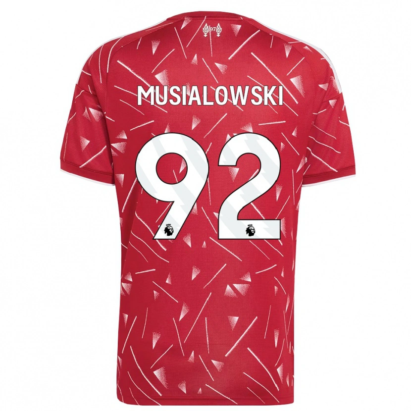 Danxen Kobiety Mateusz Musialowski #92 Biały Czerwony Domowa Koszulka 2026/27 Koszulki Klubowe