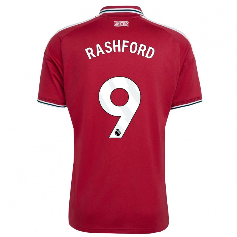Danxen Kobiety Marcus Rashford #9 Czerwony Żółty Biały Domowa Koszulka 2026/27 Koszulki Klubowe