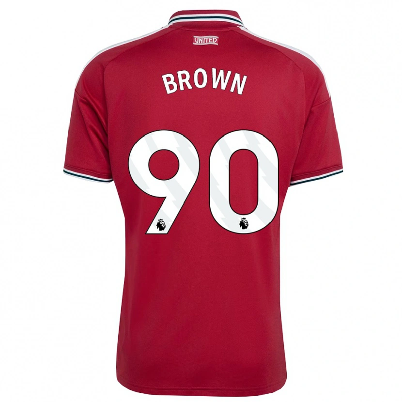 Danxen Kobiety Nathaniel-Junior Brown #90 Czerwony Żółty Biały Domowa Koszulka 2026/27 Koszulki Klubowe