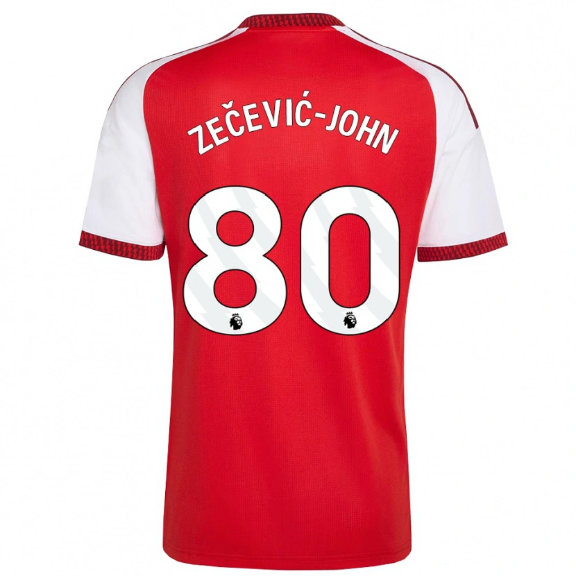 Danxen Kobiety Louis Zečević-John #80 Czerwony Biały Czarny Domowa Koszulka 2026/27 Koszulki Klubowe