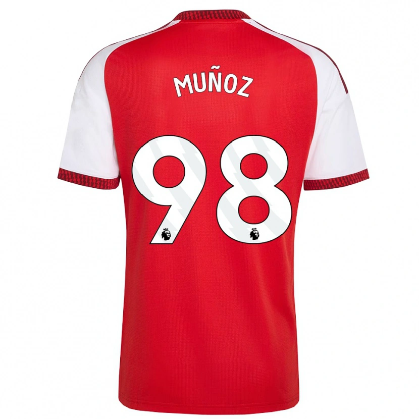 Danxen Kobiety Luis Muñoz #98 Czerwony Biały Czarny Domowa Koszulka 2026/27 Koszulki Klubowe