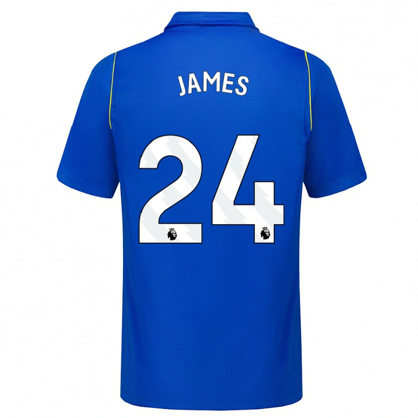 Danxen Kobiety Reece James #24 Niebieski Żółty Domowa Koszulka 2026/27 Koszulki Klubowe