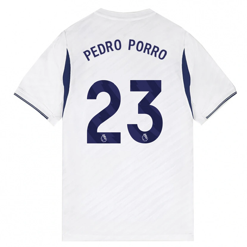 Danxen Kobiety Pedro Porro #23 Biały Czerwony Fioletowy Domowa Koszulka 2026/27 Koszulki Klubowe