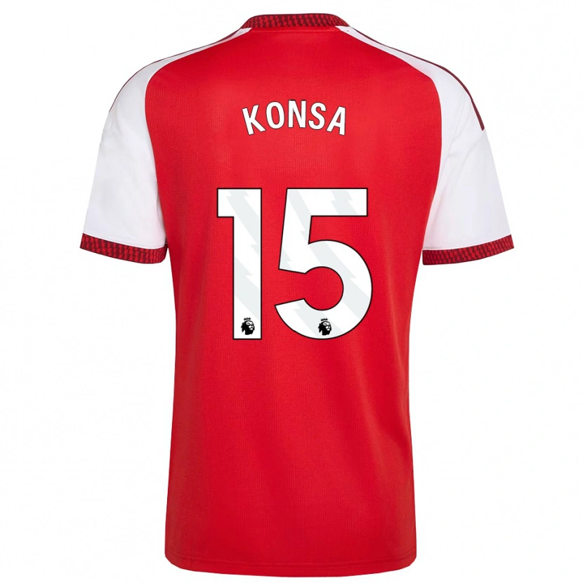 Danxen Kobiety Ezri Konsa #15 Czerwony Biały Czarny Domowa Koszulka 2026/27 Koszulki Klubowe