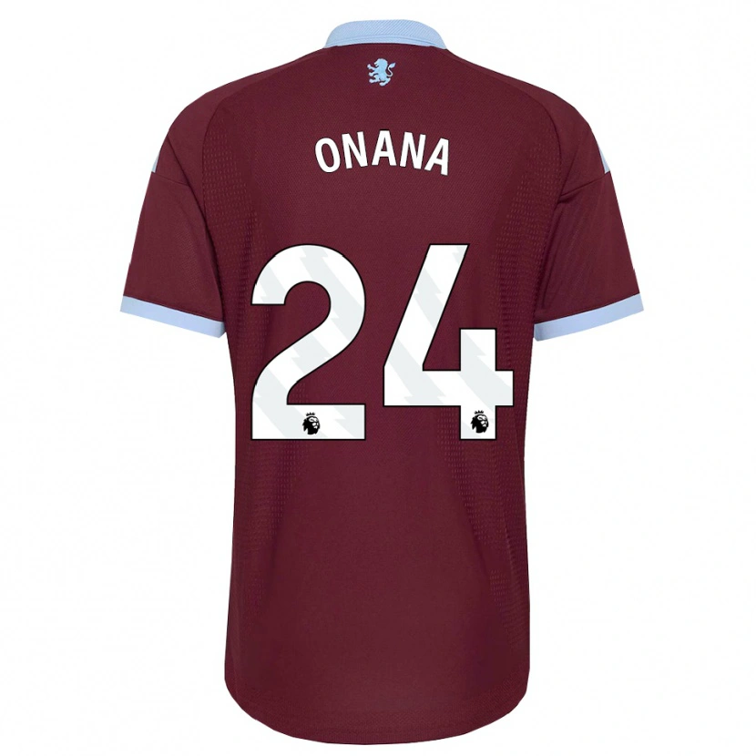 Danxen Kobiety Amadou Onana #24 Niebieski Chaber Bordowy Domowa Koszulka 2026/27 Koszulki Klubowe