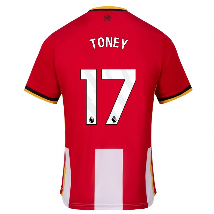 Danxen Kobiety Ivan Toney #17 Żółty Czarny Czerwony Domowa Koszulka 2026/27 Koszulki Klubowe