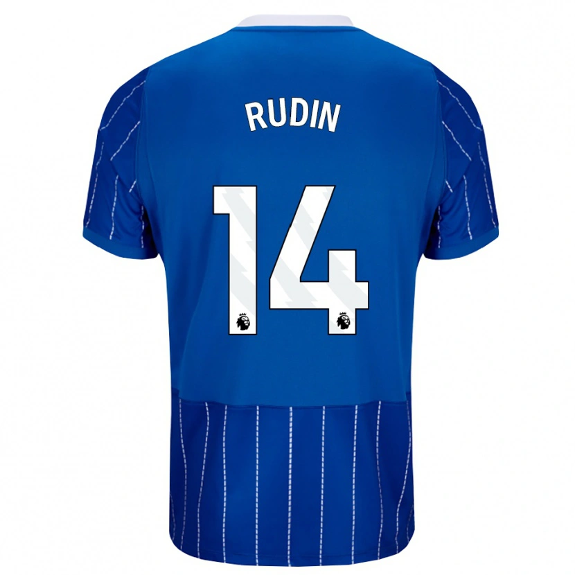 Danxen Kobiety Daniel Rudin #14 Średni Niebieski Biały Domowa Koszulka 2026/27 Koszulki Klubowe