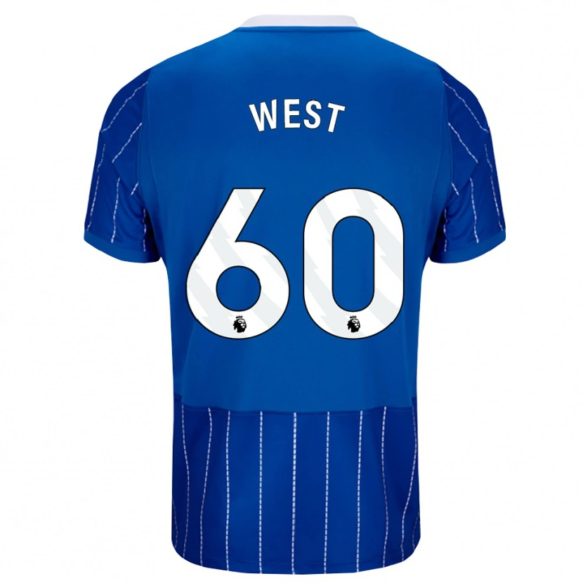 Danxen Kobiety Aidan West #60 Średni Niebieski Biały Domowa Koszulka 2026/27 Koszulki Klubowe