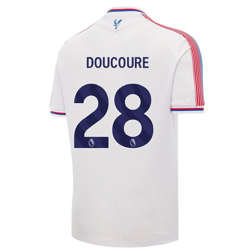 Danxen Kobiety Cheick Doucouré #28 Biały Czerwony Niebieski Domowa Koszulka 2026/27 Koszulki Klubowe