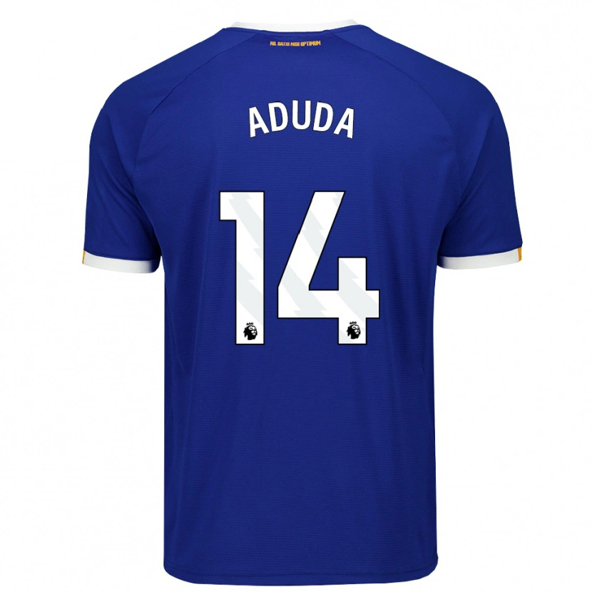Danxen Kobiety Rodney Aduda #14 Niebieski Biały Żółty Domowa Koszulka 2026/27 Koszulki Klubowe