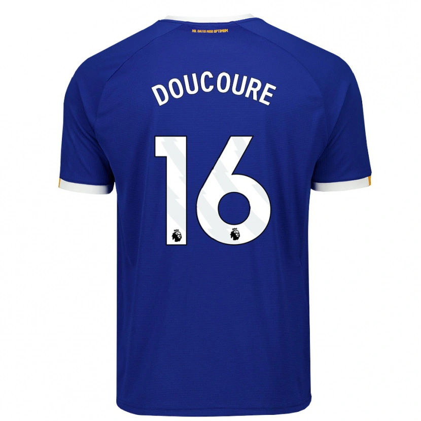 Danxen Kobiety Abdoulaye Doucoure #16 Niebieski Biały Żółty Domowa Koszulka 2026/27 Koszulki Klubowe