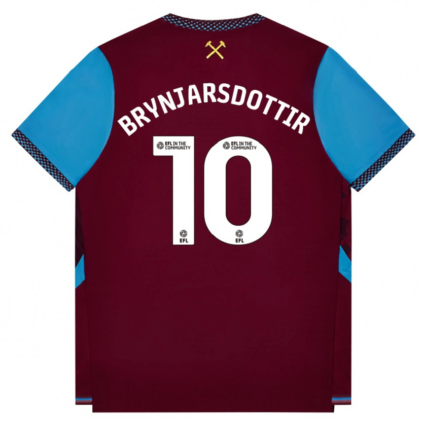 Danxen Kobiety Dagný Brynjarsdóttir #10 Bordowy Niebieski Chaber Domowa Koszulka 2026/27 Koszulki Klubowe