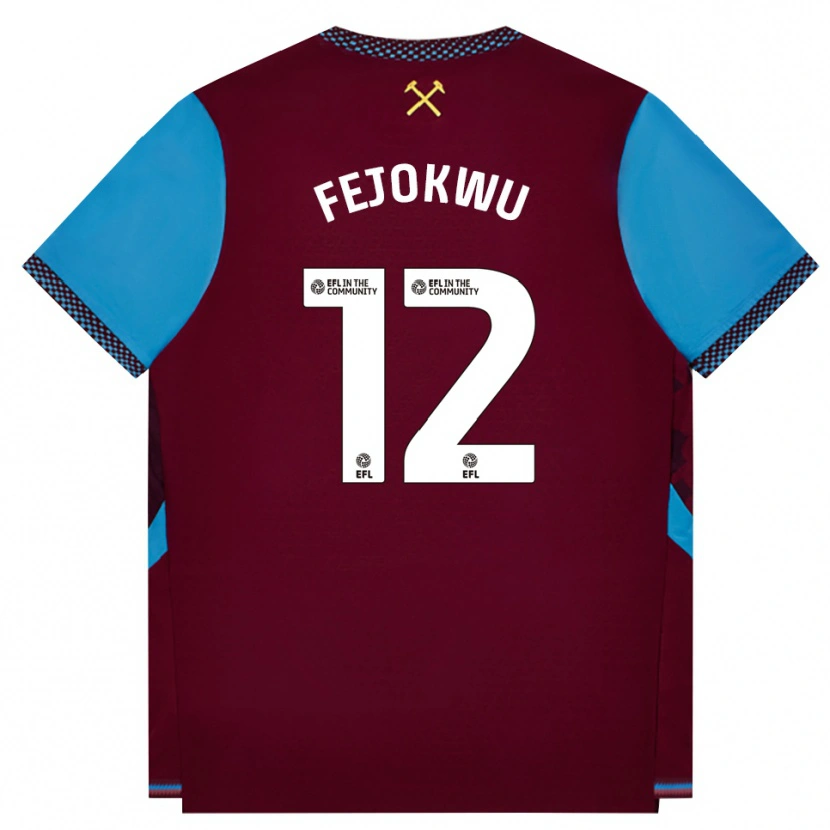 Danxen Kobiety Emmanuel Fejokwu #12 Bordowy Niebieski Chaber Domowa Koszulka 2026/27 Koszulki Klubowe