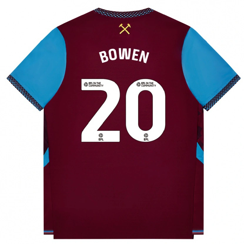 Danxen Kobiety Jarrod Bowen #20 Bordowy Niebieski Chaber Domowa Koszulka 2026/27 Koszulki Klubowe
