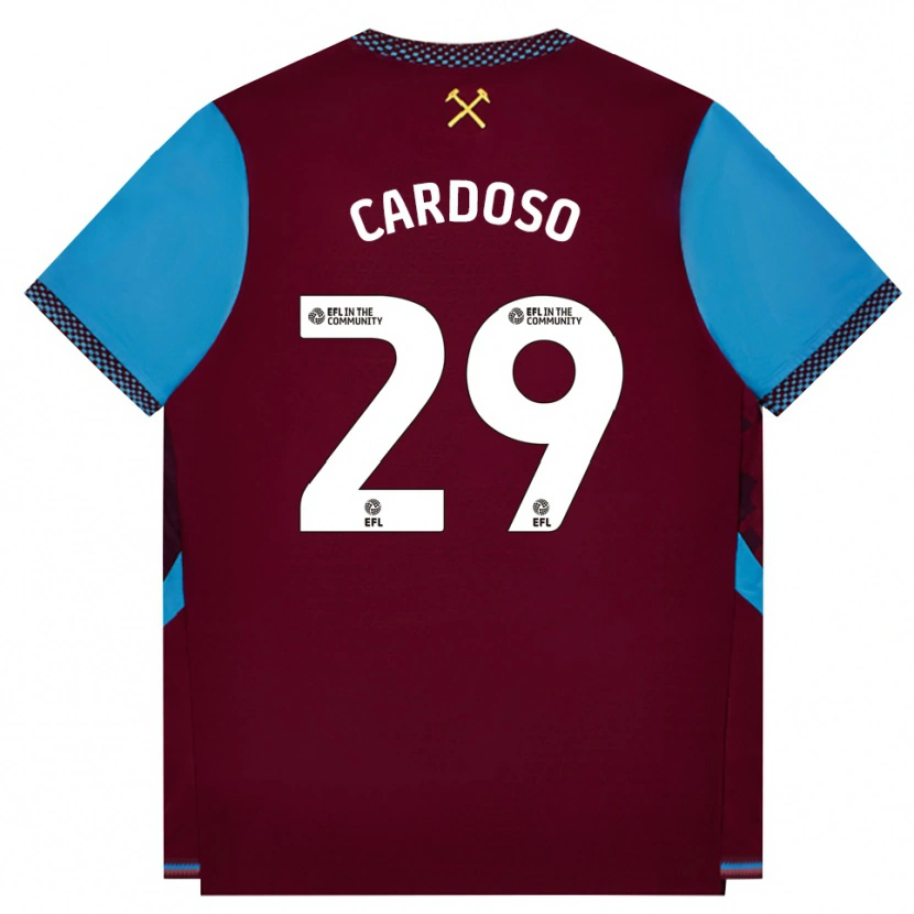 Danxen Kobiety Goncalo Cardoso #29 Bordowy Niebieski Chaber Domowa Koszulka 2026/27 Koszulki Klubowe