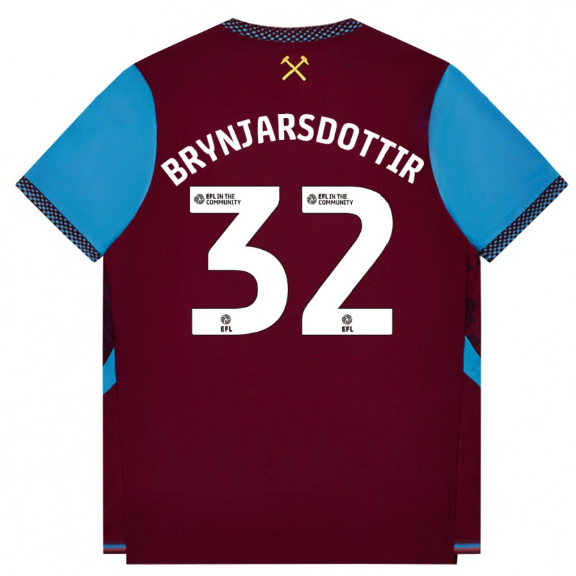 Danxen Kobiety Dagny Brynjarsdottir #32 Bordowy Niebieski Chaber Domowa Koszulka 2026/27 Koszulki Klubowe