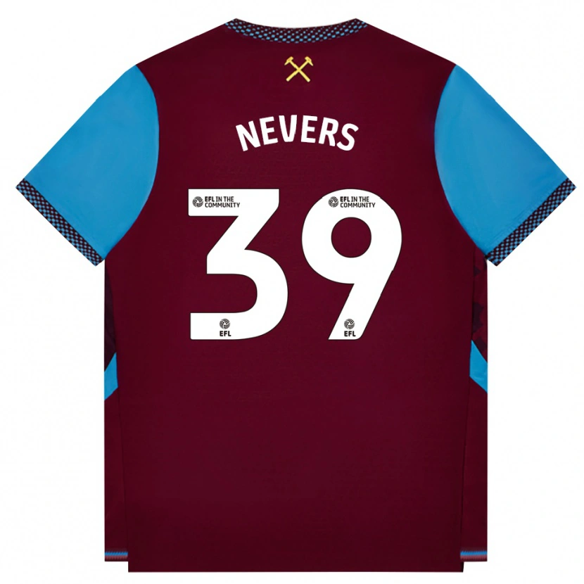 Danxen Kobiety Thierry Nevers #39 Bordowy Niebieski Chaber Domowa Koszulka 2026/27 Koszulki Klubowe