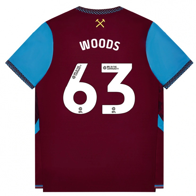 Danxen Kobiety Archie Woods #63 Bordowy Niebieski Chaber Domowa Koszulka 2026/27 Koszulki Klubowe