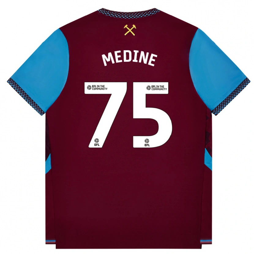 Danxen Kobiety Jethro Medine #75 Bordowy Niebieski Chaber Domowa Koszulka 2026/27 Koszulki Klubowe
