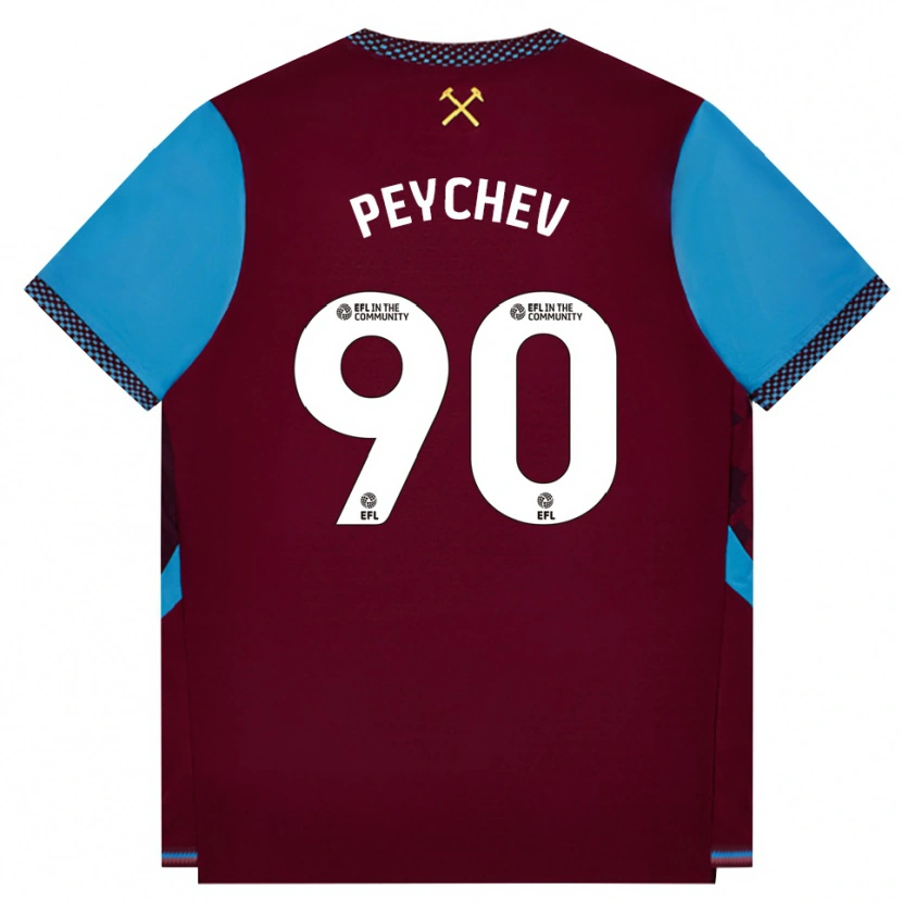 Danxen Kobiety Martin Peychev #90 Bordowy Niebieski Chaber Domowa Koszulka 2026/27 Koszulki Klubowe