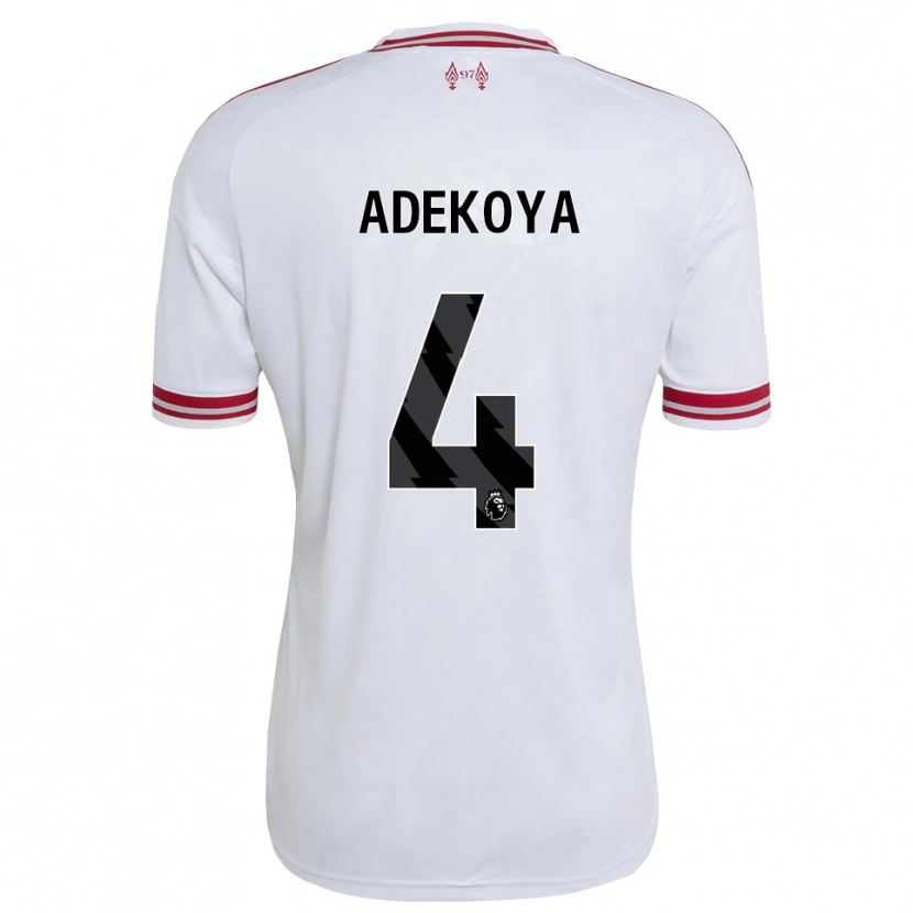 Danxen Kobiety Noah Adekoya #4 Czerwony Biały Wyjazdowa Koszulka 2026/27 Koszulki Klubowe