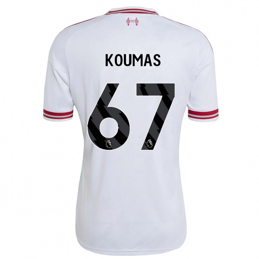 Danxen Kobiety Lewis Koumas #67 Czerwony Biały Wyjazdowa Koszulka 2026/27 Koszulki Klubowe