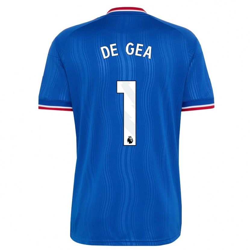 Danxen Kobiety David De Gea #1 Niebieski Biały Czerwony Wyjazdowa Koszulka 2026/27 Koszulki Klubowe