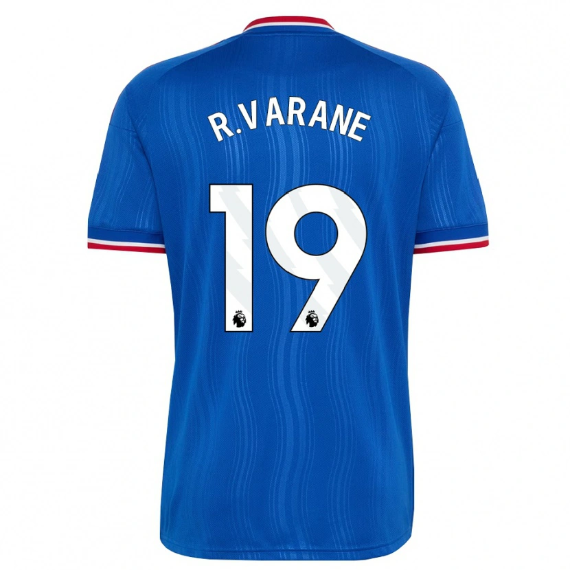 Danxen Kobiety Raphael Varane #19 Niebieski Biały Czerwony Wyjazdowa Koszulka 2026/27 Koszulki Klubowe