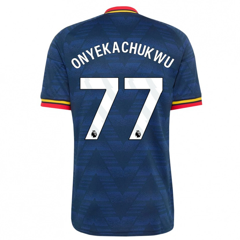 Danxen Kobiety Samuel Onyekachukwu #77 Północnoniebieski Żółty Czerwony Wyjazdowa Koszulka 2026/27 Koszulki Klubowe