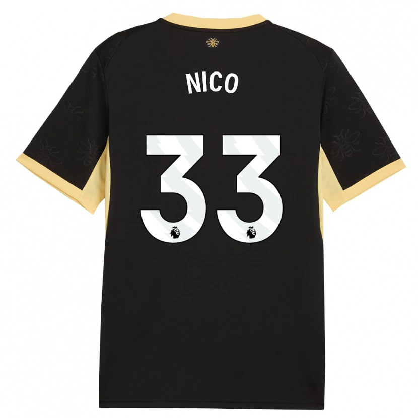 Danxen Kobiety Nico O'reilly #33 Czarny Żółty Wyjazdowa Koszulka 2026/27 Koszulki Klubowe